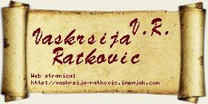 Vaskrsija Ratković vizit kartica